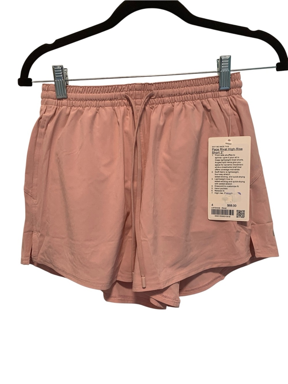32. NWT Lululemon pace rival HR shorts 3” Size 4